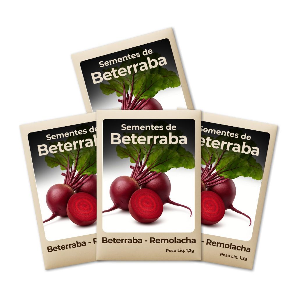 Semente de Beterraba Produção Elevada Hortas Verticais Crescimento Saudável Cultivo Garantido Feltrin-Kit 4un