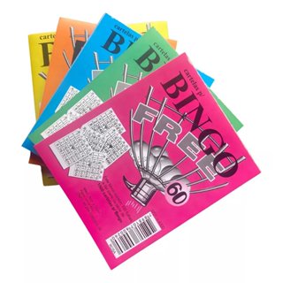 Cartela De Bingo Colorida Kit 5 Blocos 500 Folhas 8x10cm em Oferta na Shopee