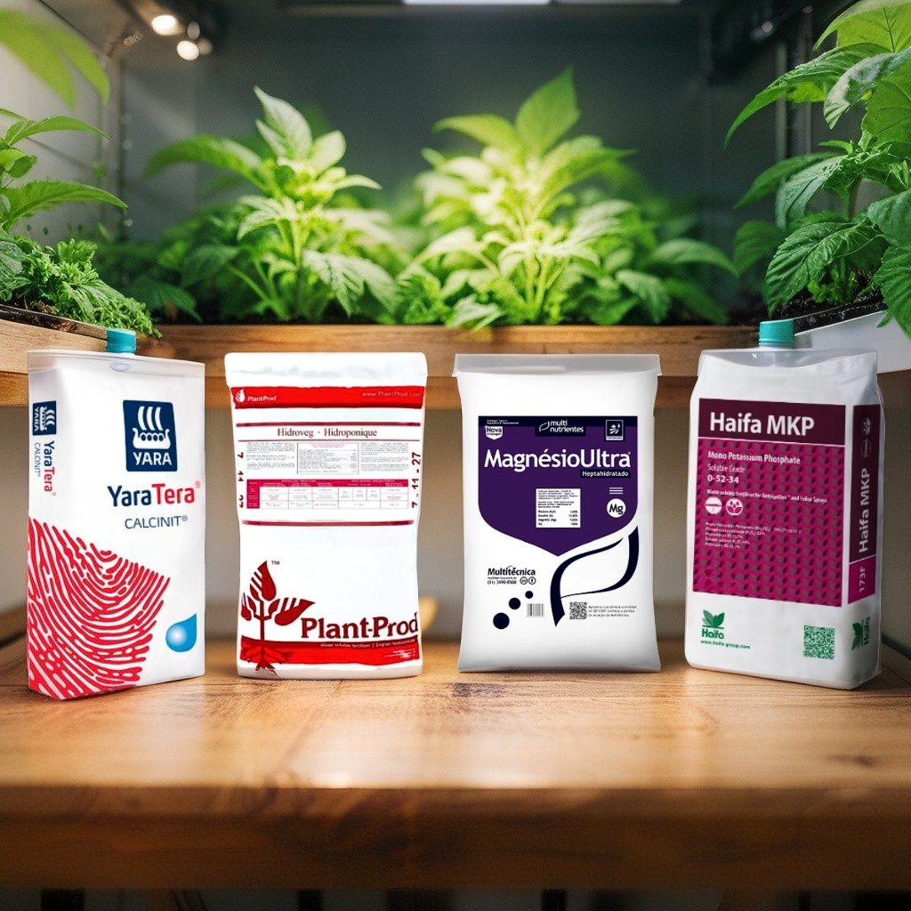 Plant Prod 7-11-27 + Nitrato De Cálcio + Mkp 0-52-34 + Sulfato de Magnésio 1kg