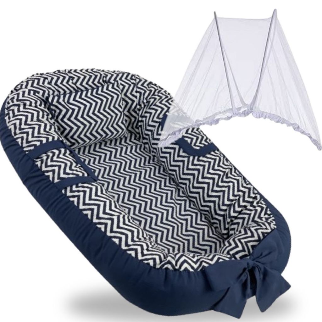 Ninho Redutor Berço Bebê Mosquiteiro Portátil Protetor Kit 2 Peças Menina Menino Safari Personagem