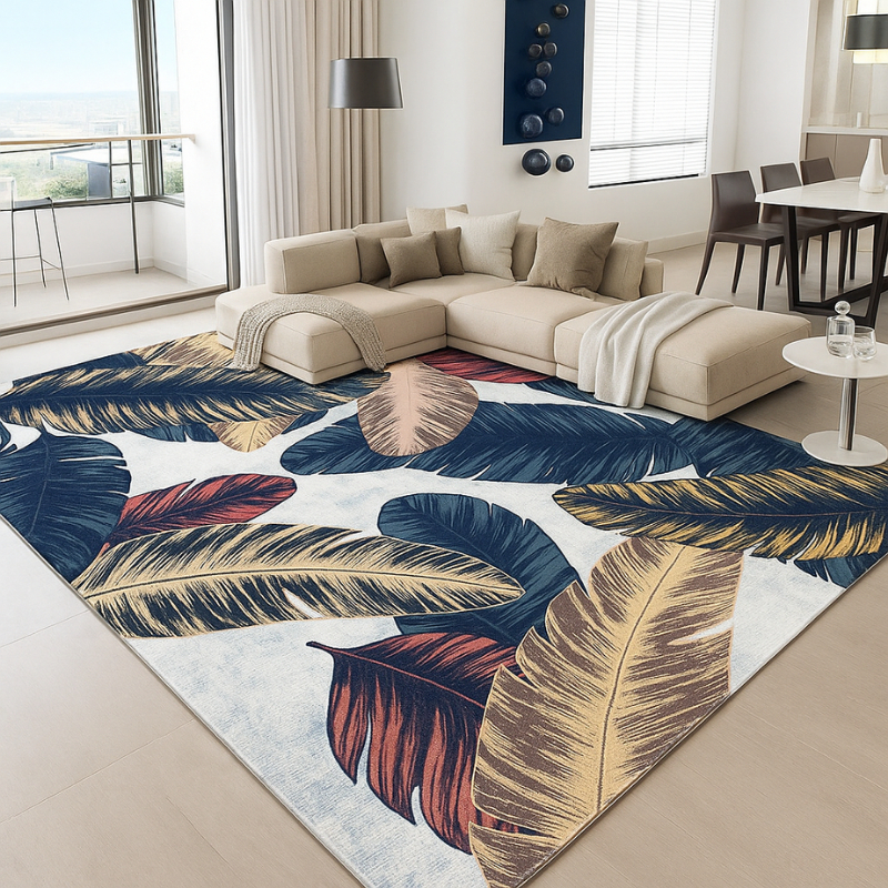 Tapete 1,00 x 1,40m Carpete Antiderrapante Sala Quarto Belga Estampas Modernas Texfine Importado Macio Refinado