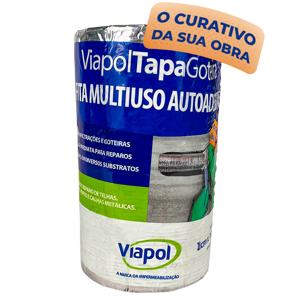 Fita Asfáltica Impermeável Manta Adesiva para Reparos Rufo,Calha,Telhado Veda Tudo 20cm