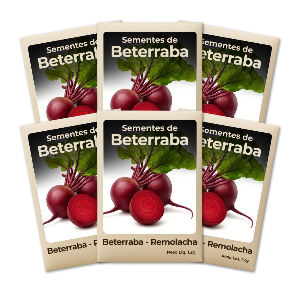 Semente de Beterraba Alta Pureza Produção Constante Cultivo Simples Hortas Urbanas Crescimento Saudável-Kit 6un