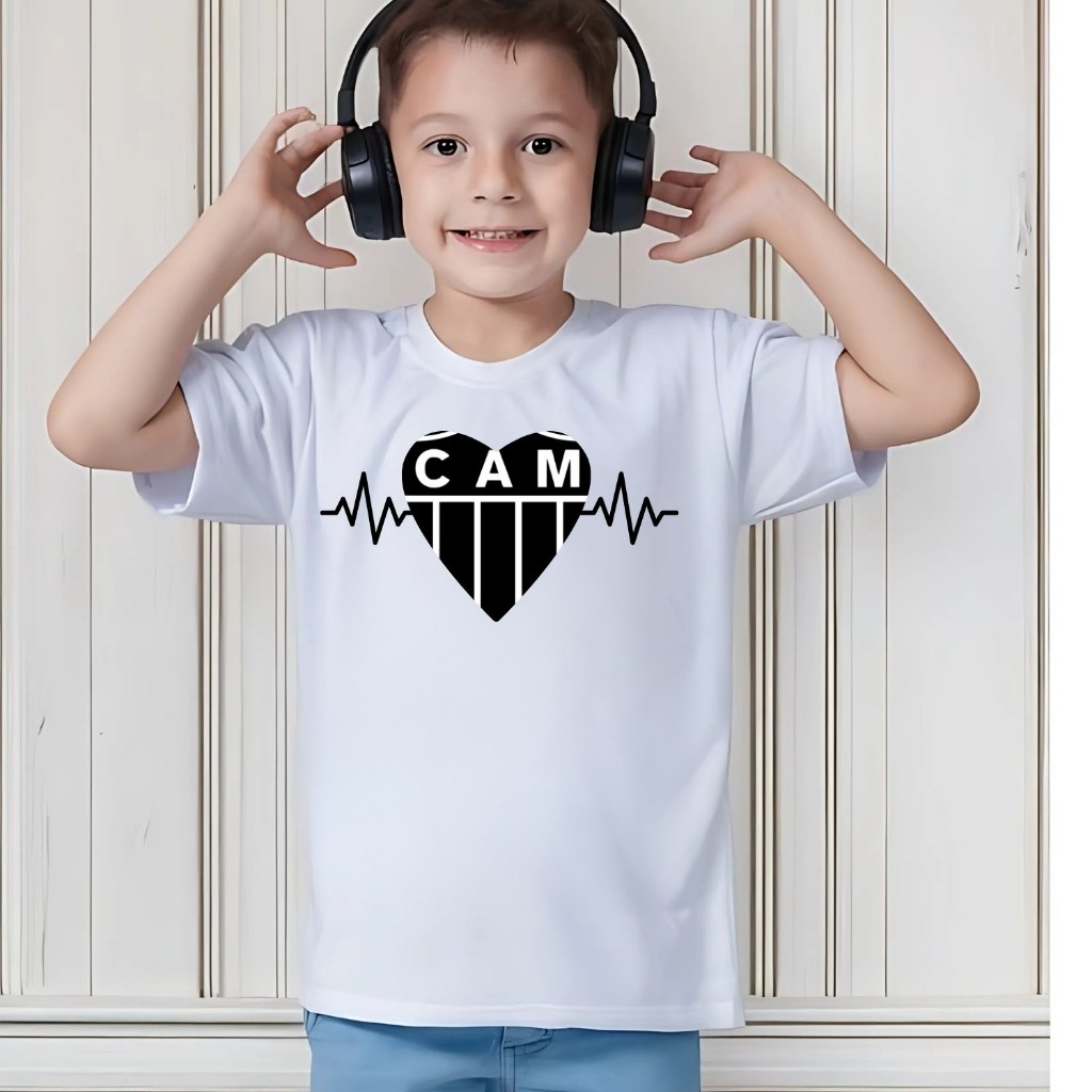 Camisa Infantil Do Atlético-MG Branca - Camiseta Do Galo