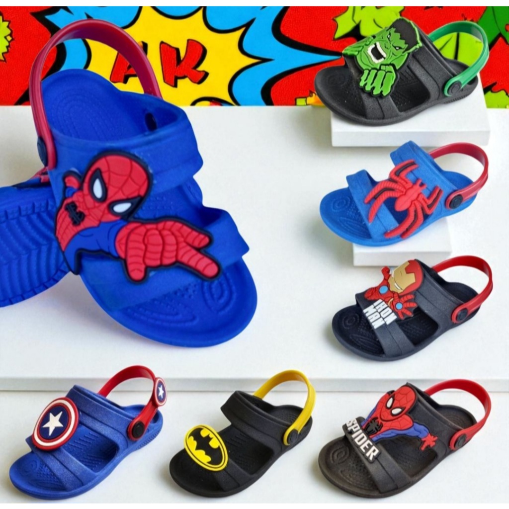 Sandália Papete Babuche Menino Infantil Personagens Aranha Varias Cores Confortável Leve Macio em Oferta na Shopee