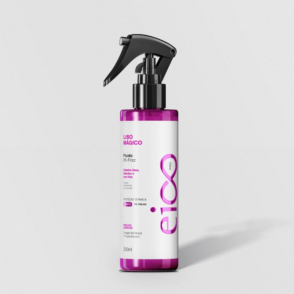 Eico Pro Spray Fluido Revitalizante Leave-In 0% Frizz Liso Mágico Proteção Térmica Filtro Uv 200Ml
