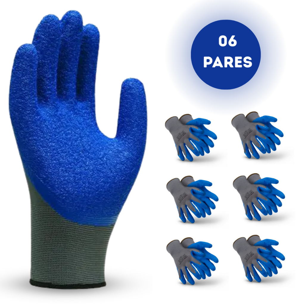Luvas Latex Corrugado Tamanho Universal Multiuso Antiderrapante Resistente Reutilizavel