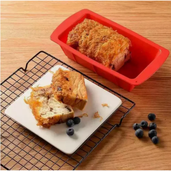 Forma Silicone Retangular Pão Caseiro Bolo Inglês Tam 25x12x7cm Antiaderente Assadeira Forno Cozinha