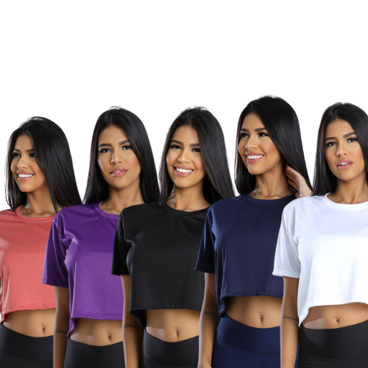 Cropped Feminino Para Diversas Aivividades do Dia a Dia em Oferta na Shopee