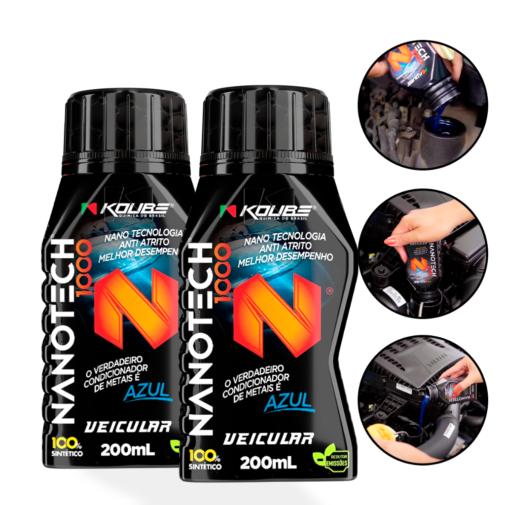 Condicionador de metais veicular Redutor de atrito diminui desgaste motor Kit Nanotech 2 Unidades em Oferta na Shopee