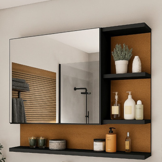 Promoção! Armário Espelheira com Porta Clepatra - VÁRIAS CORES em Oferta na Shopee