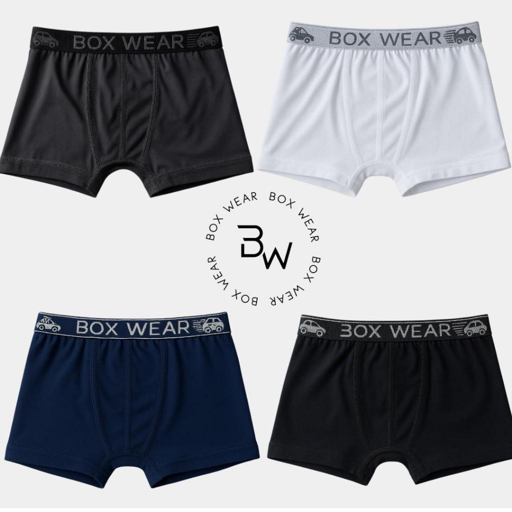 Kit 3 Cuecas Boxer Infantil Menino Microfibra com Forro Algodão Elástico Confortável