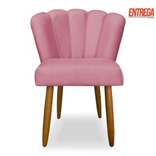 Cadeira Poltrona Pétala Veludo Cor Rosa Chiclete, Sala Estar Penteadeira E Salão Pés Palito Decorativa em Oferta na Shopee