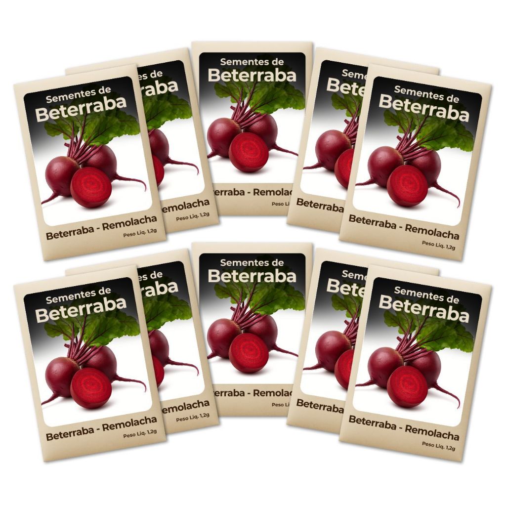 Semente de Beterraba Hortas Urbanas Crescimento Constante Produção Alta Cultivo Garantido Feltrin Qualidade-Kit 10 Pct