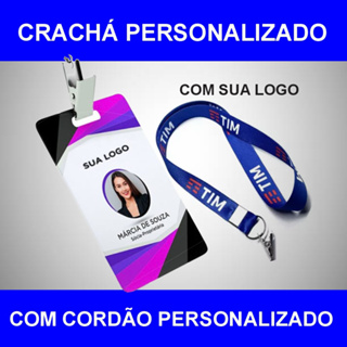 Crachá Personalizado De Pvc+ Cordão - Crachá Personalizado em Oferta na Shopee