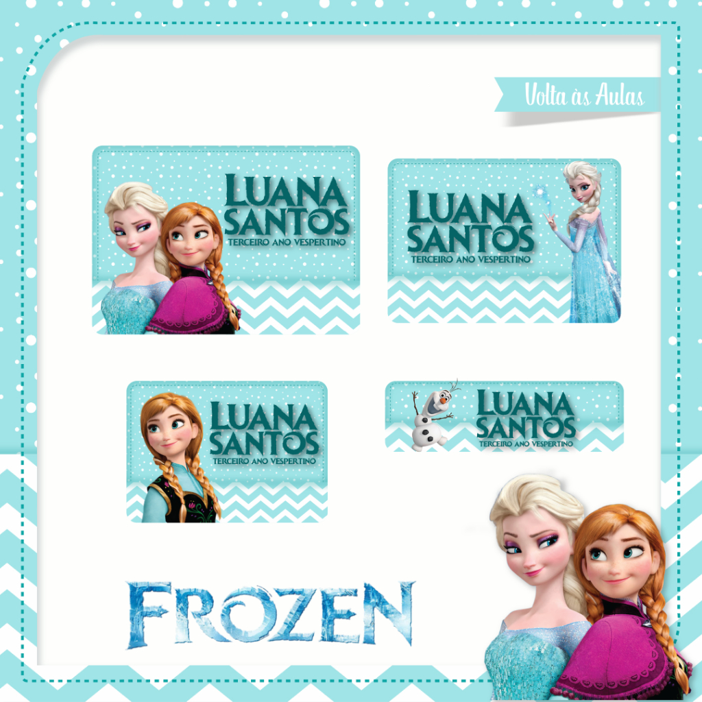 100 ETIQUETA ESCOLAR FROZEN - ESCOLA, MATERIAL, ADESIVOS, ETIQUETAS, CADERNOS em Oferta na Shopee