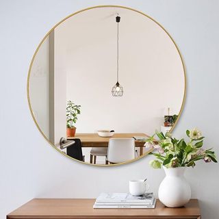 Espelho Redondo Decorativo Moldura Maleável 40cm 50cm e 60cm Preto Prata ou Dourado em Oferta na Shopee