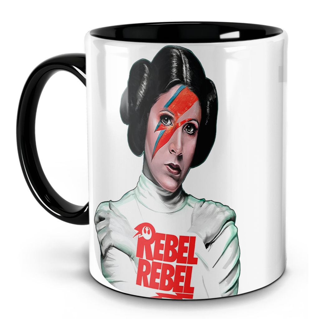 ✨ Caneca Rebel Rebel – Princesa Leia Estilo Bowie para Fãs que Quebram Regras! ⚡🌌