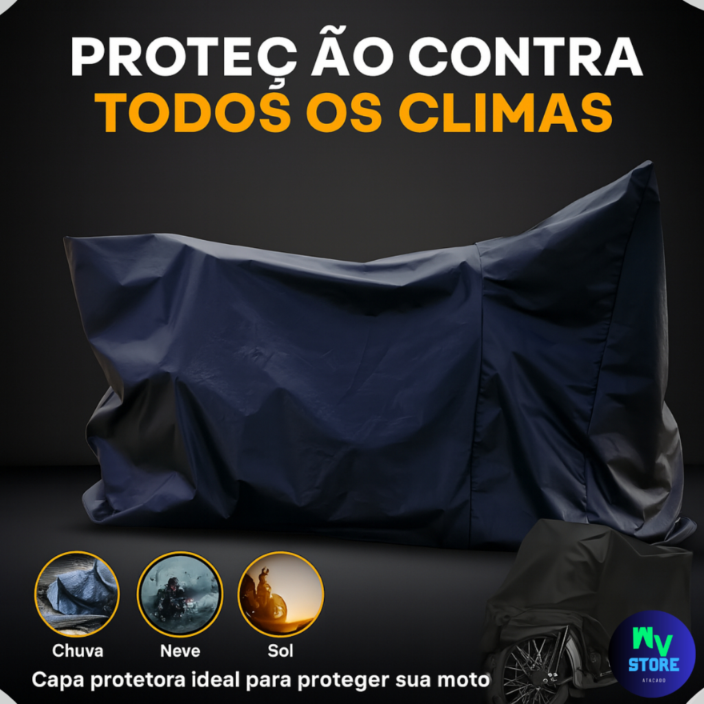 Capa de Cobrir Moto em Couro Forrada Impermeável Anti-Uv Protetora Anti-Risco