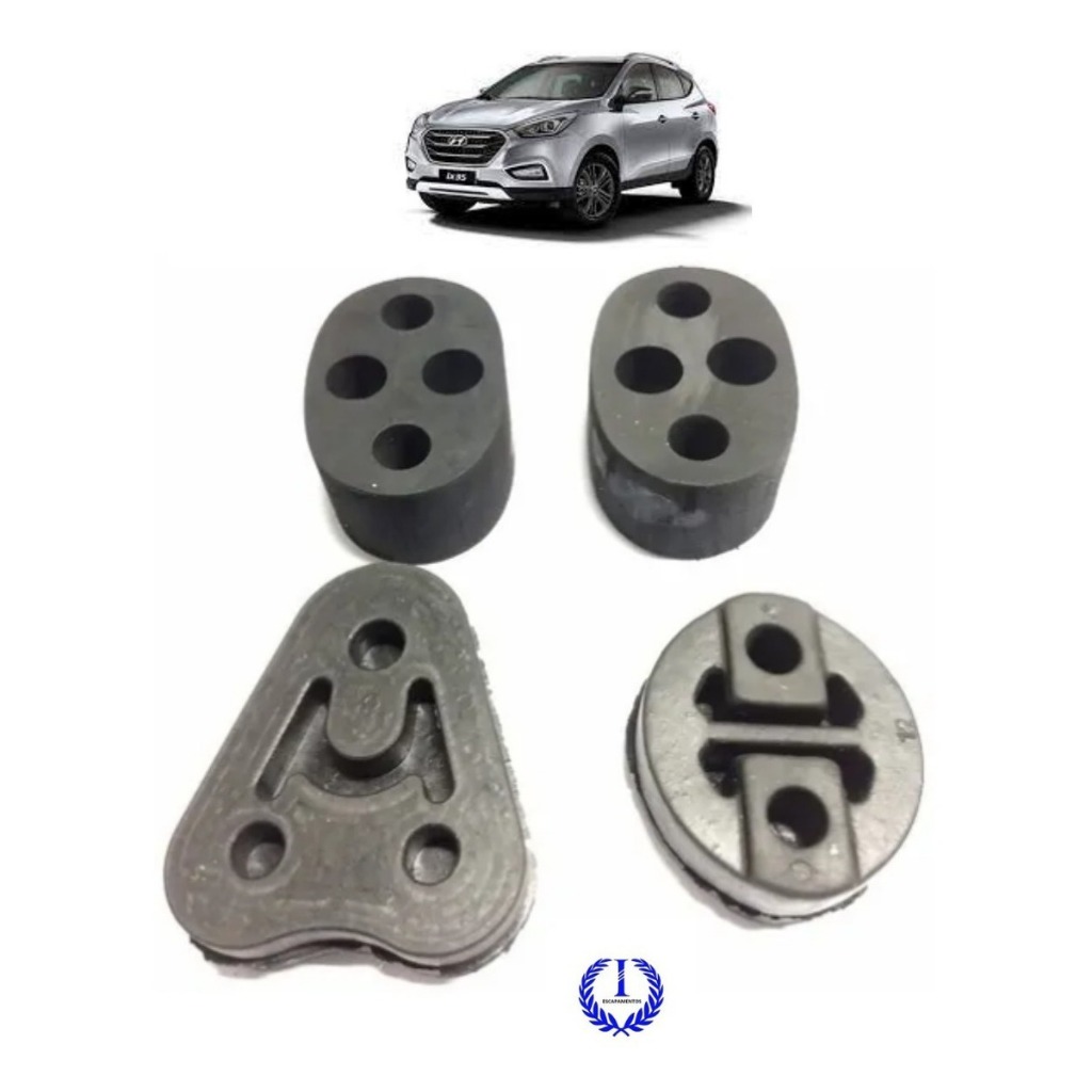 Kit Borracha / Coxim Escapamento Hyundai Ix35 - 4 Peças