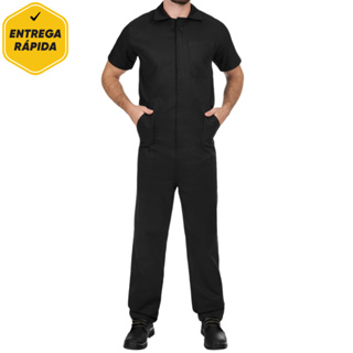 Macacão Brim Pesado Manga Curta Uniforme Profissional para Construção e Manutenção em Oferta na Shopee