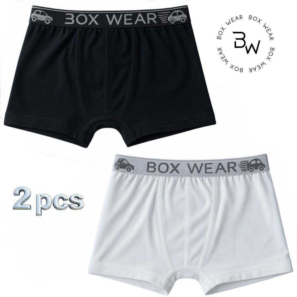 Cueca Boxer Infantil Kit 2 Peças Masculina Confortável com Elástico Macio e Forro de Algodão