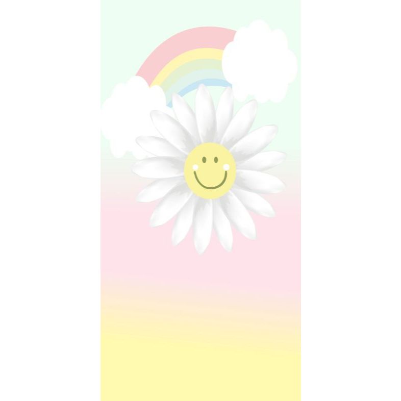 PAINEL VERTICAL TECIDO SUBLIMADO DECOR FLORES MARGARIDAS 200X100