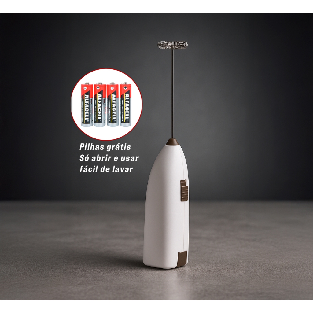 Mixer misturador Portátil Elétrico Para Whey, Shakes, Café, Leite, Ovos, e Bebidas com Haste Inox