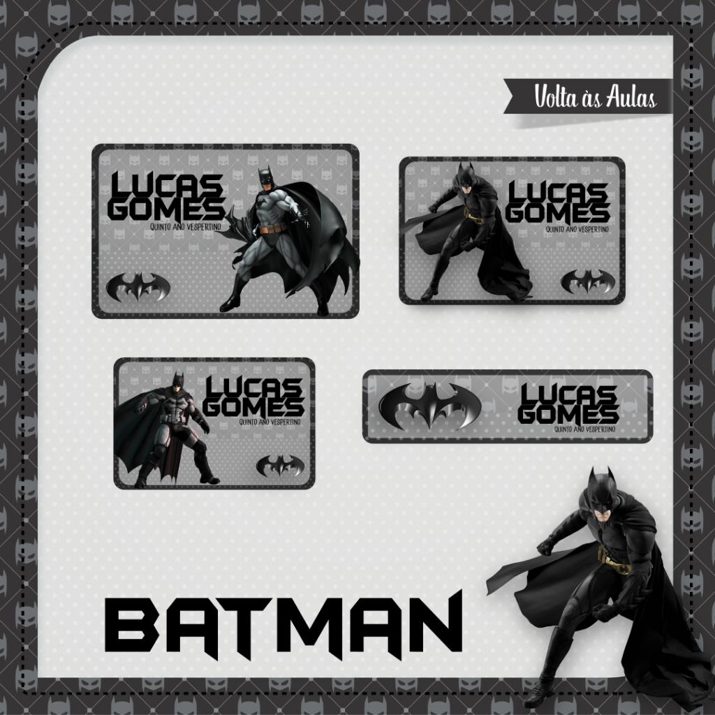 Etiqueta Material Escolar Batman: Onde Comprar | BuscaProdutos