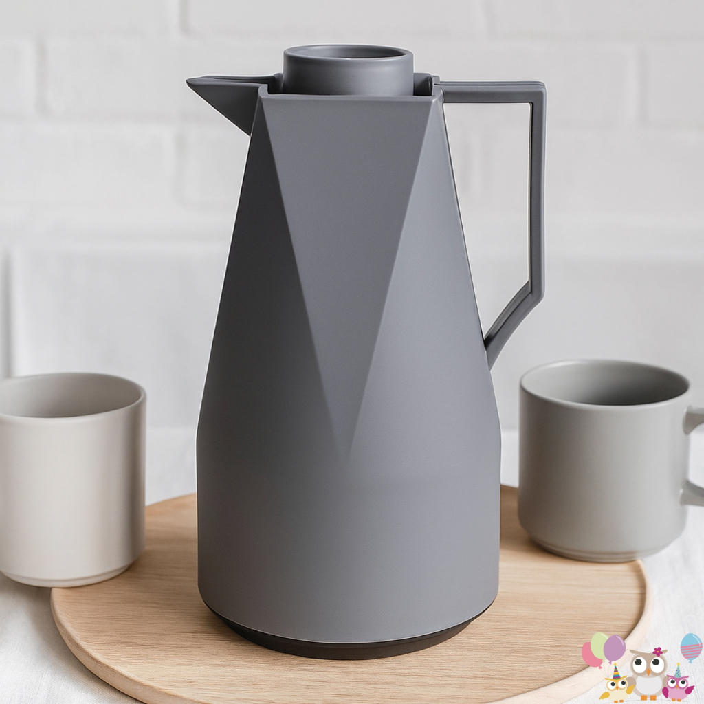 Garrafa Térmica Origami Cinza 1 L Wolff – Ideal para Mesa Posta no Café da Manhã