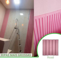 Kit 6m² Ripado BOLD Rosê 30x30 - 66 peças | Anti-impacto | Autocolante