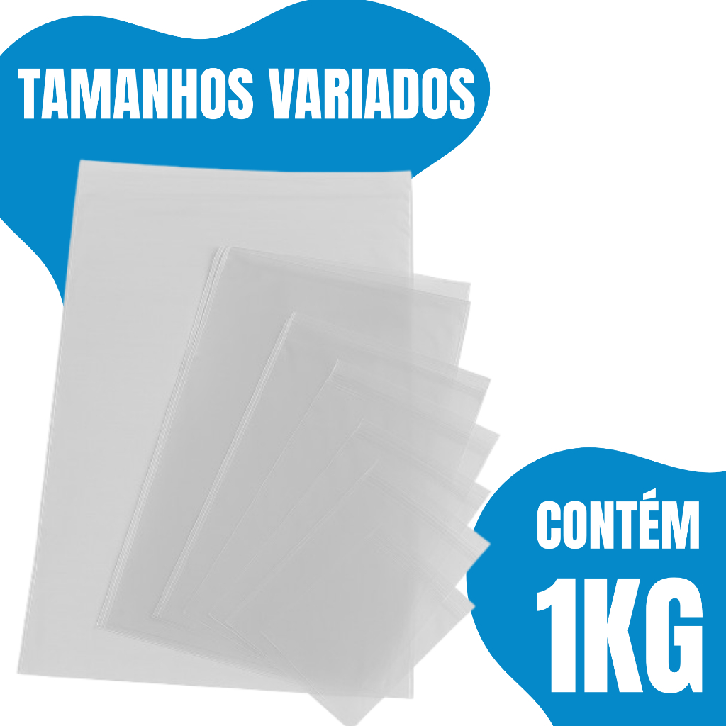 Saco Plástico Cristal Transparente Reforcado Embalagem 1 Kg - Varias Medidas em Oferta na Shopee