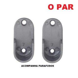 Par de Suporte plástico para tubo cabideiro Oval + parafusos em Oferta na Shopee