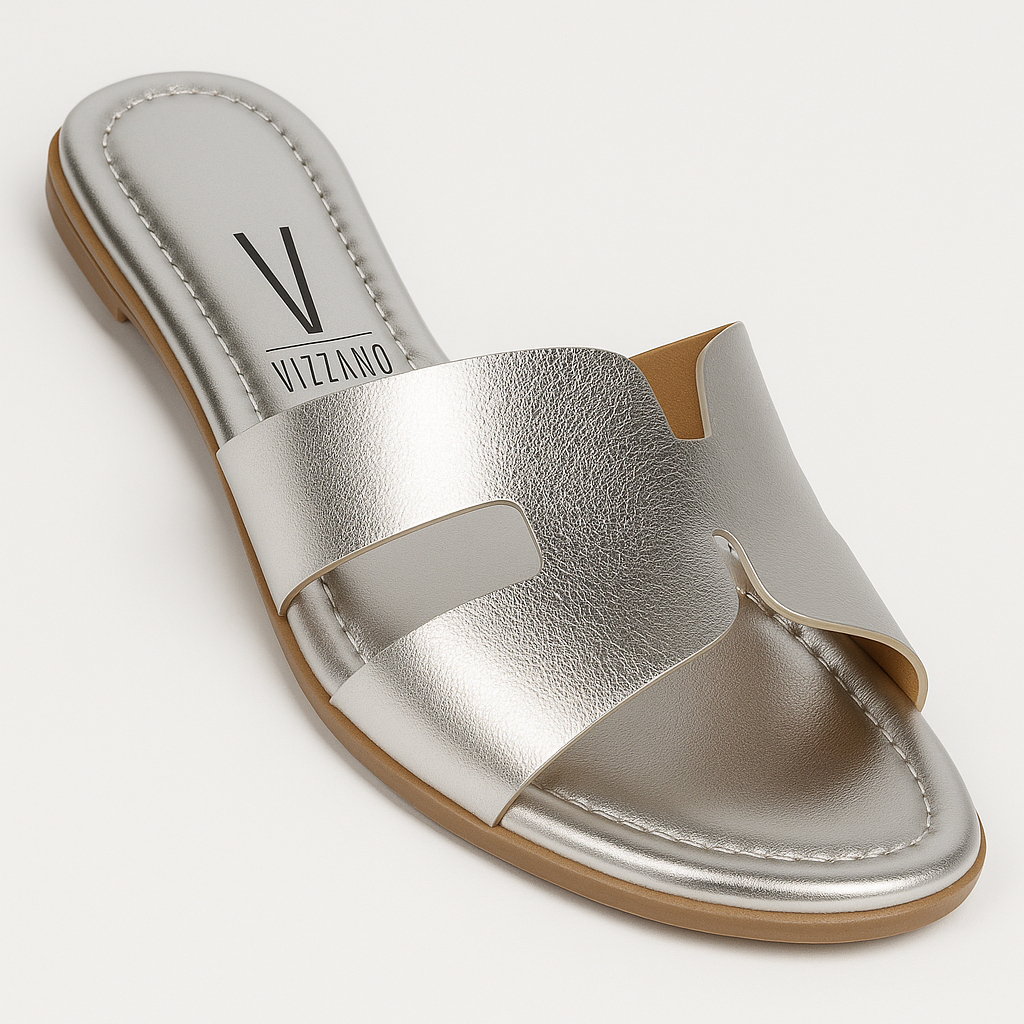 Sandália Rasteirinha Vizzano Feminina Brilho Original 6371 Prata