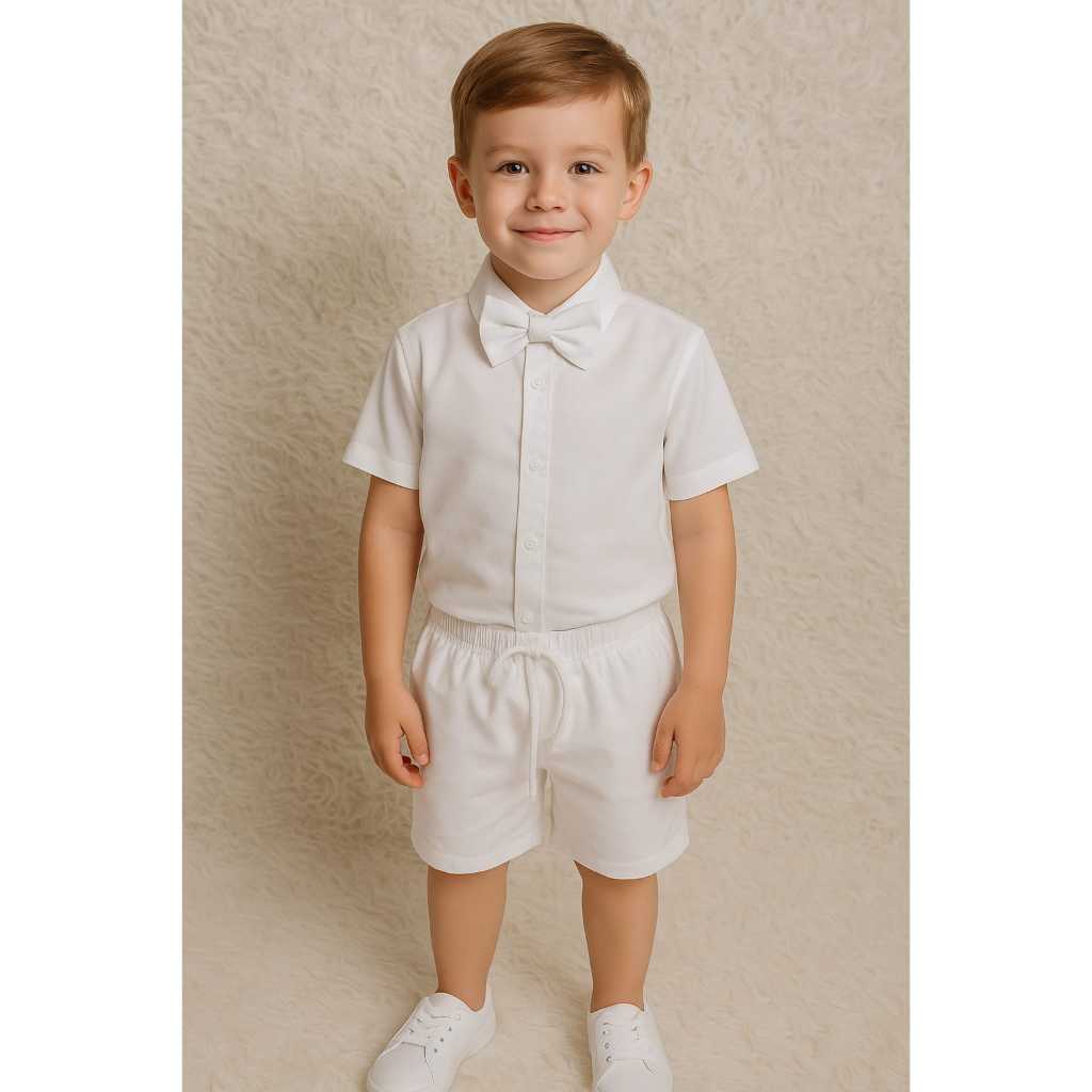 CONJUNTO INFANTIL MENINO ROUPA ANO NOVO + BERMUDA, CAMISA E GRAVATINHA