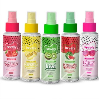 Kit Body Splash Corporal Cheiro de Fruta Lovely Face Beautiful 100 ml