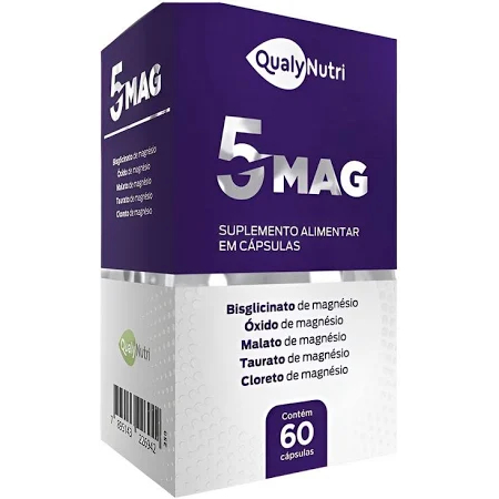 5 MAG 500MG 60CAPS ( MAGNESIO BISGLICINATO, MAG.OXIDO, MAG.MALATO, MAG TAURATO, CLORETO DE MAGNESIO)