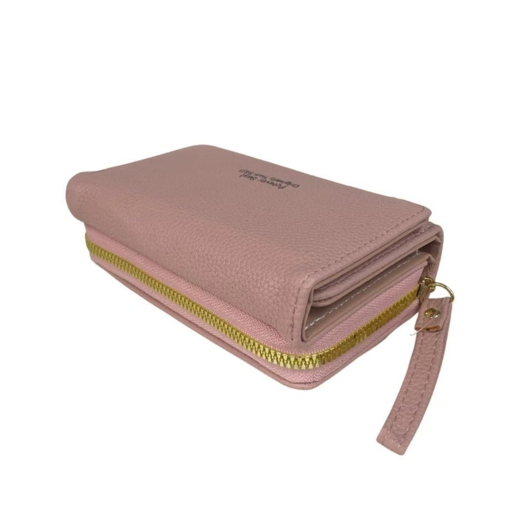 Carteira Feminina Tripla Compacta Multifuncional Com Zíper