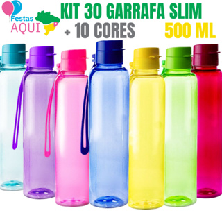 Kit 30 Garrafa Squeeze Slim- 500ml em Oferta na Shopee