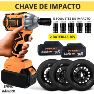 Parafusadeira Chave De Impacto 21v ou 36v Sem Fio Com 2 Baterias em Oferta na Shopee