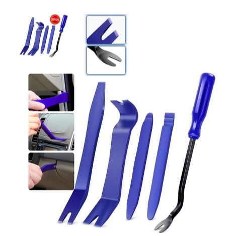 kit 9 Jogo De Espatulas Ferramenta De Nylon Desmontar Painel Forro De Porta Automotivo