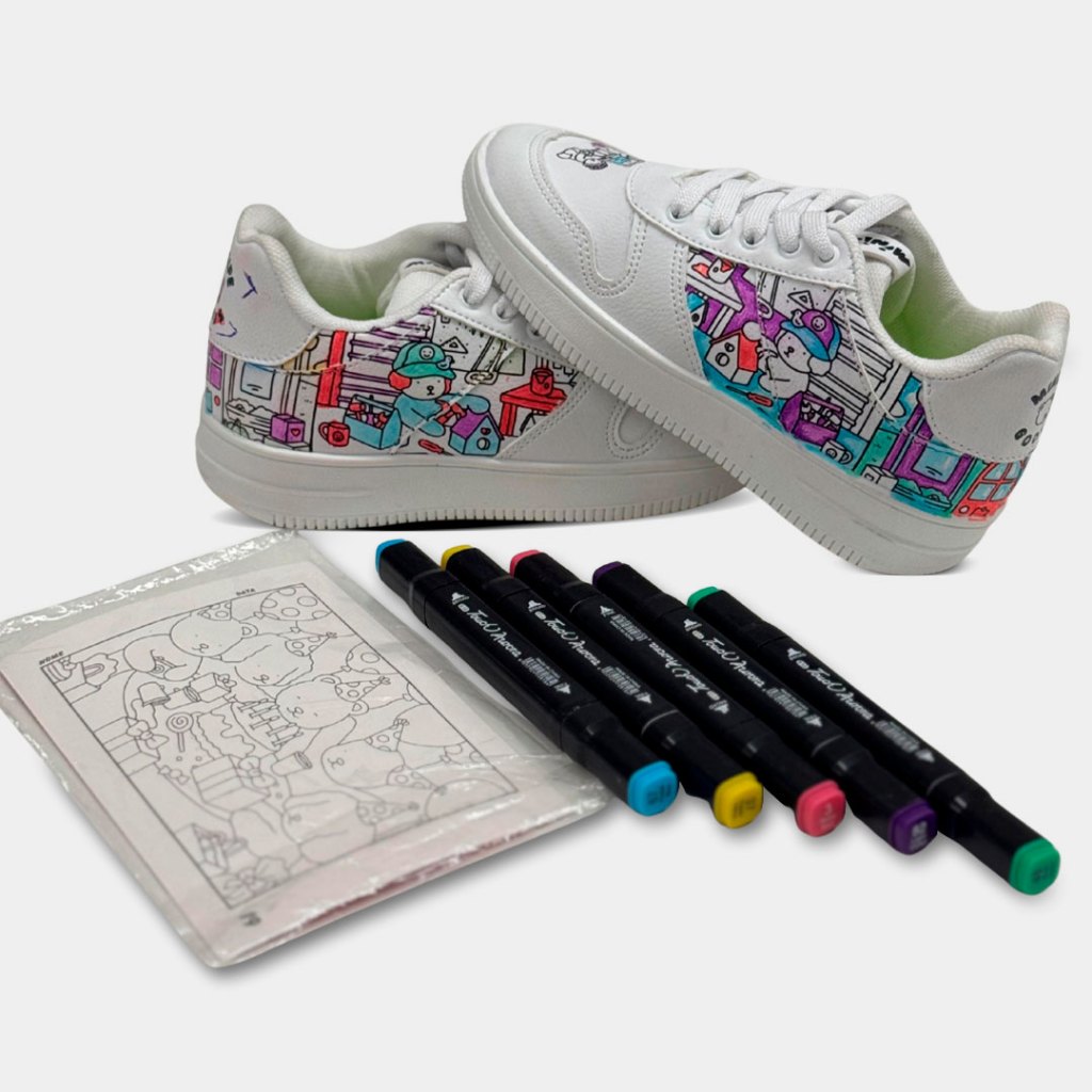 Tenis Para Colorir Mini Pé com Canetas Coloridas MP2549S em Oferta na Shopee