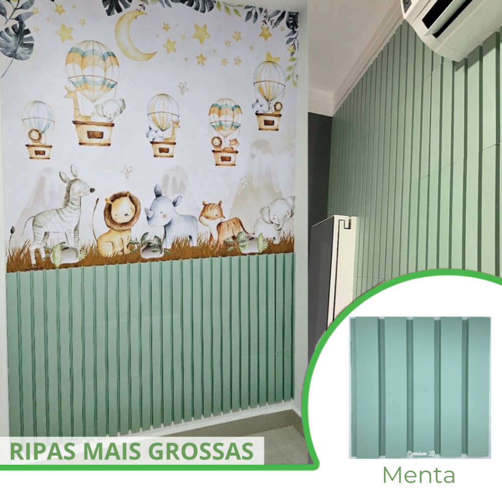 Kit 6m² Ripado BOLD Menta 30x30 - 66 peças | Anti-impacto | Autocolante em Oferta na Shopee