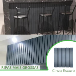 Kit 6m² Ripado BOLD Ciza Escuro 30x30 - 66 peças | Anti-impacto | Autocolante