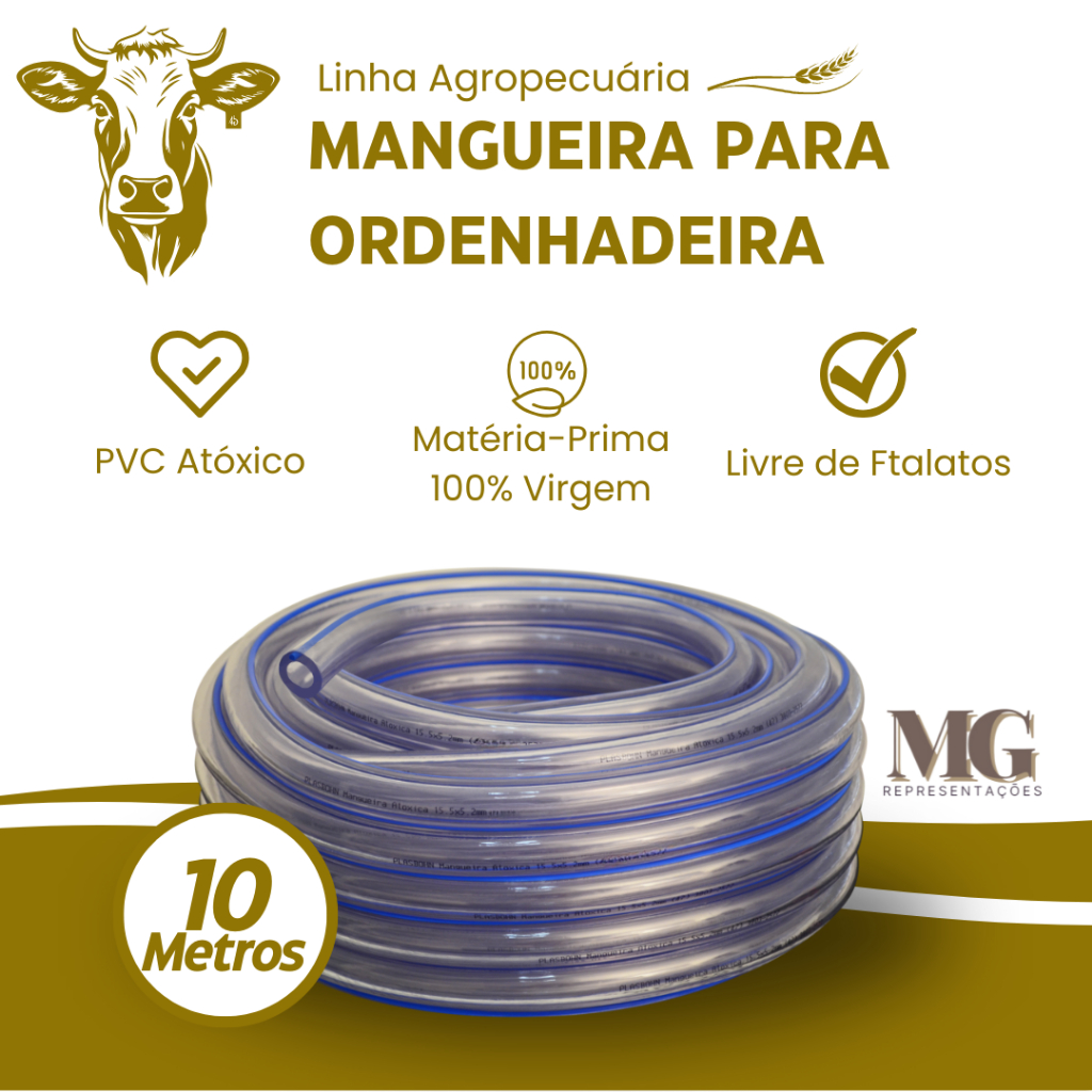 Mangueira Ordenhadeira do leite 5/8 15.5 mm PVC Atóxico 10 ou 12 Metros em Oferta na Shopee