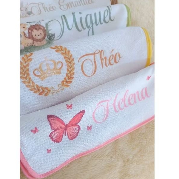 Kit 2 Fraldas de Boca Personalizada com Nome do Bebê, Fraldinha de boca 100 % em Oferta na Shopee