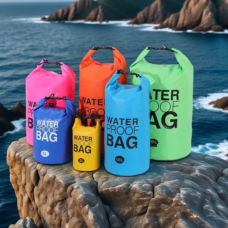 Bolsa Impermeável Dobrável para Natação/Rafting: 6 Tamanhos 2L a 30L) + Alça Ajustável Antivazamento em Oferta na Shopee