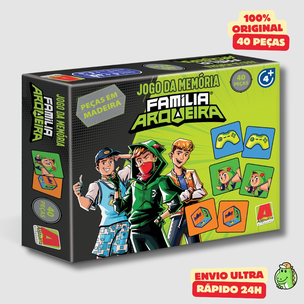 Jogo da Memória de Madeira Familia Arqueira Gamer Youtuber 40 Peças Algazarra em Oferta na Shopee