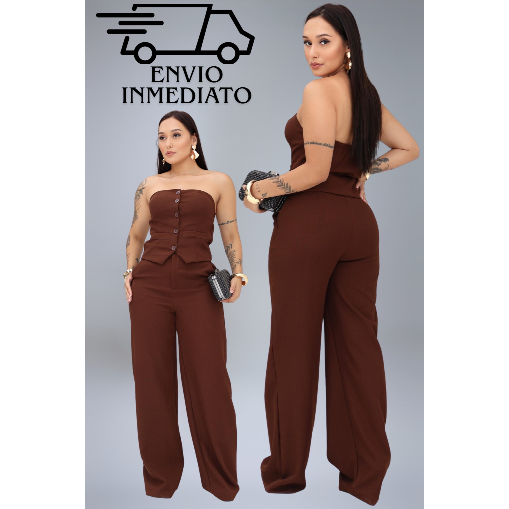 Conjunto Feminino Tomara Que Caia com Calça Pantalona – Moda 2025 Elegante em Oferta na Shopee