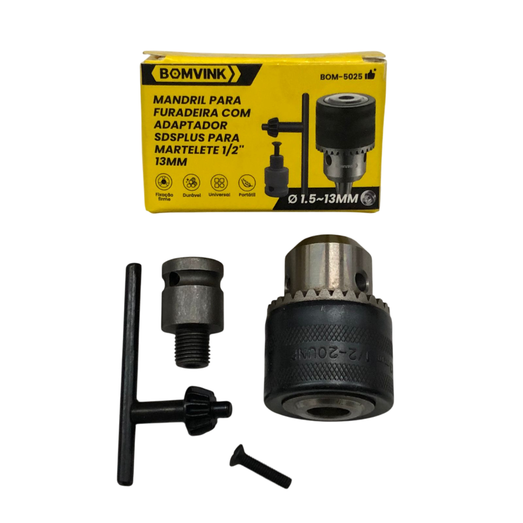 Mandril 1/2" 13mm com Adaptador SDS Plus para Martelete | Furadeira e Parafusadeira ou Sem em Oferta na Shopee